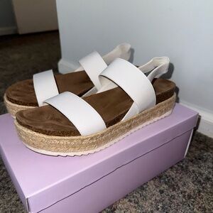 Madden Girl White and Brown Espadrille Shoes